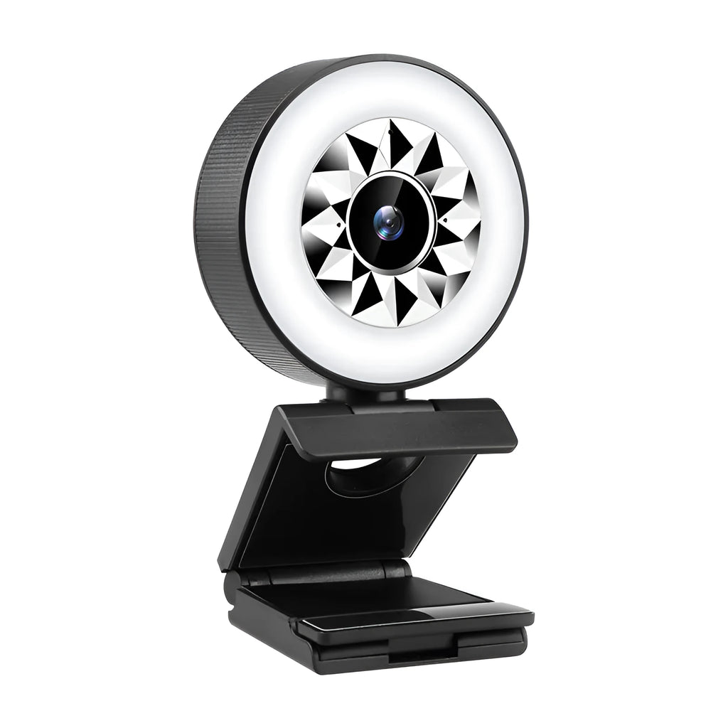USB computer web camera 1080P with fill light and beauty mode, 2MP CMOS sensor, plastic body, white, 1.5m cable