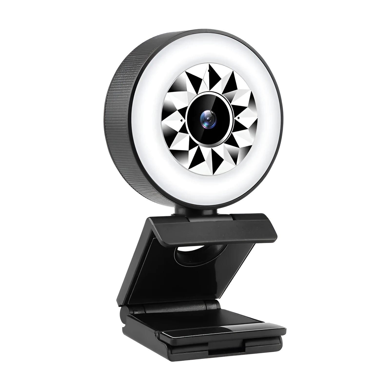USB computer web camera 1080P with fill light and beauty mode, 2MP CMOS sensor, plastic body, white, 1.5m cable