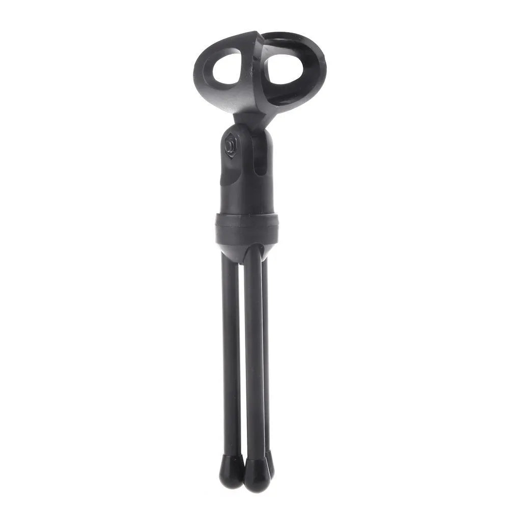 Black wired microphone with clip holder for PC and laptop voice chat and karaoke use