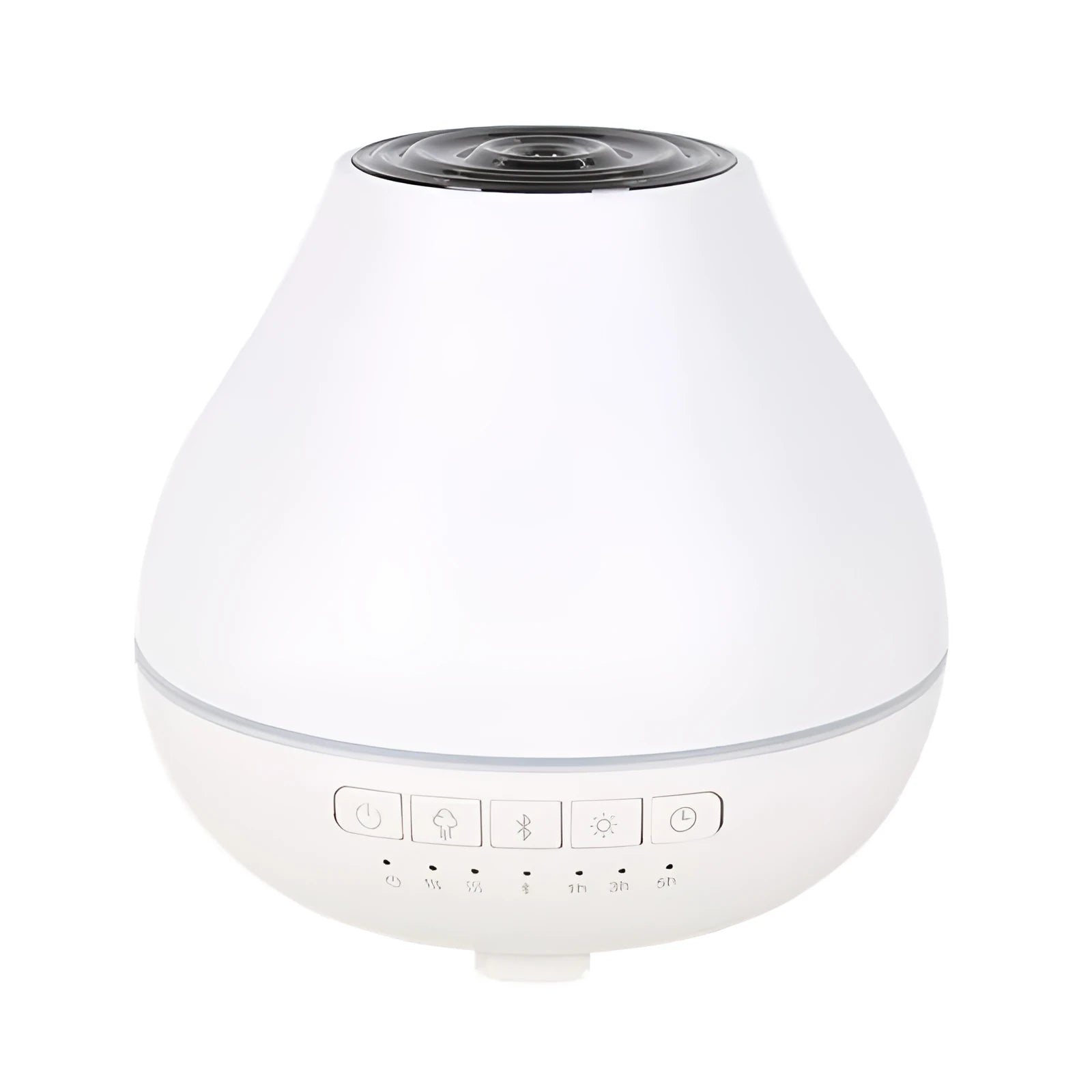 White round Bluetooth humidifier and aroma diffuser with night light functions