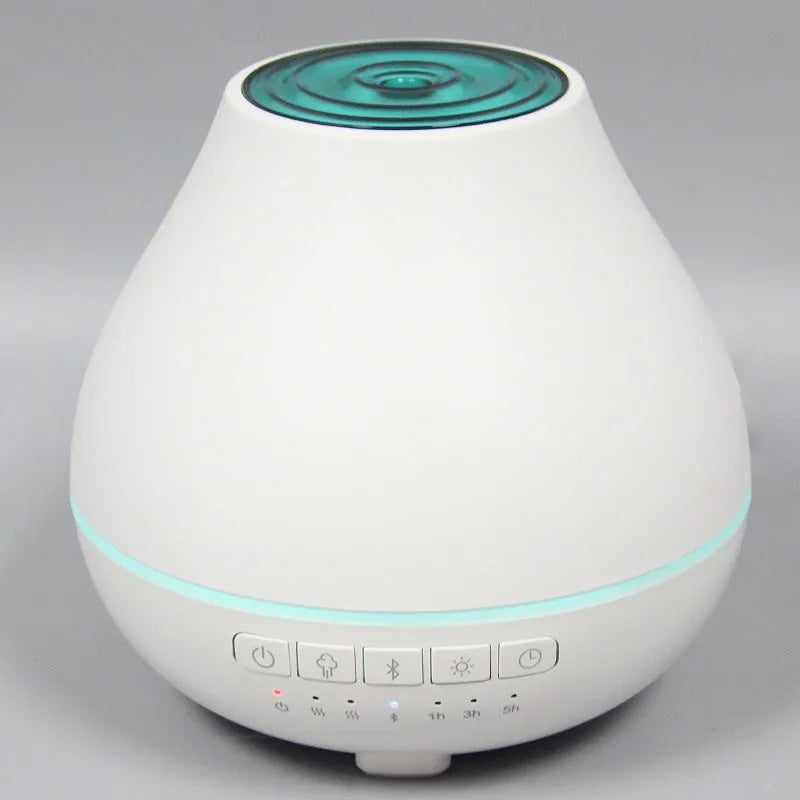 White round Bluetooth humidifier and aroma diffuser with night light functions