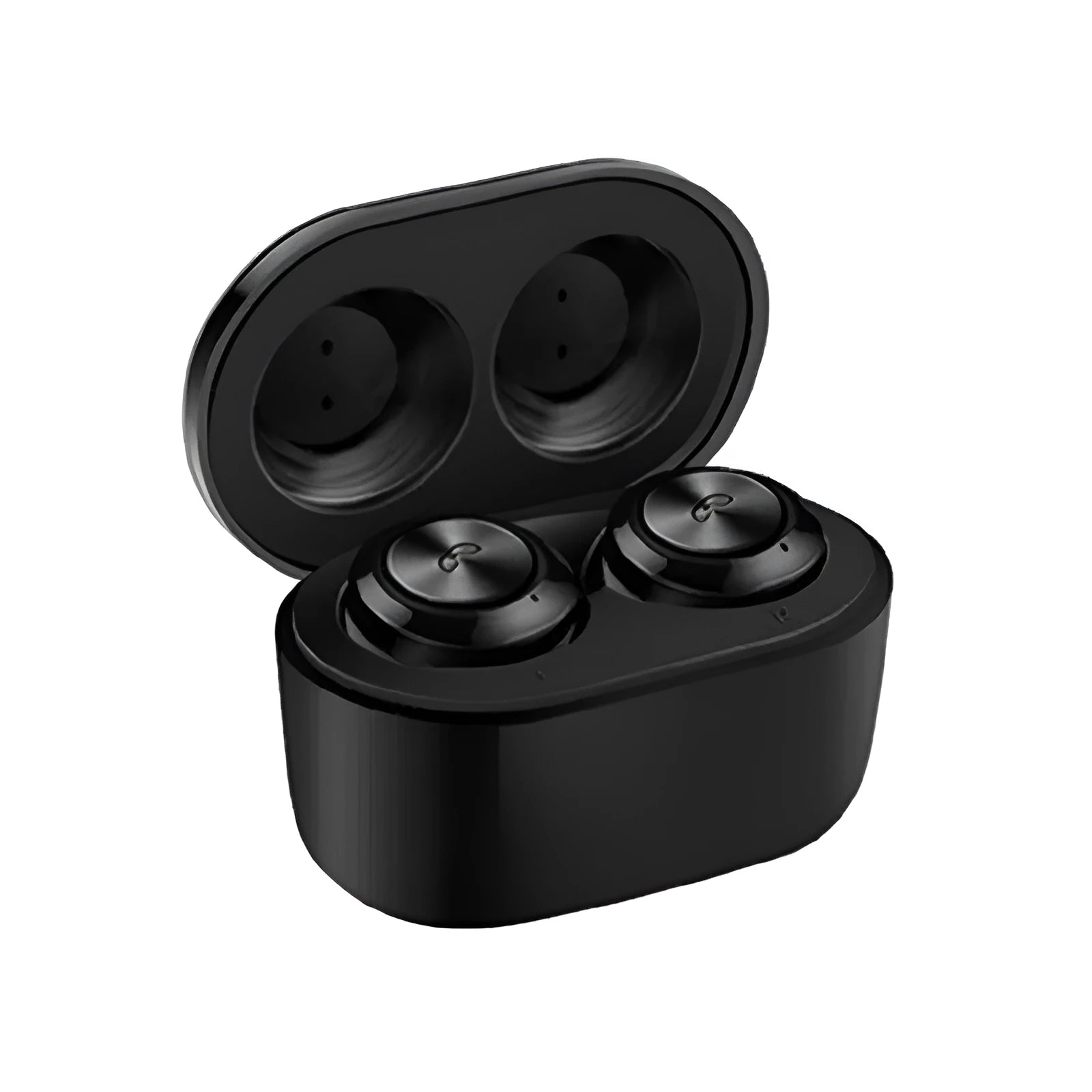 A6 noise cancelling Bluetooth headset with black and white colour options showing earplug design