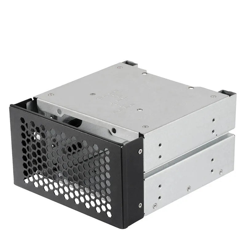 Transparent hard drive cage for 5.25-inch to 3.5-inch drive conversion