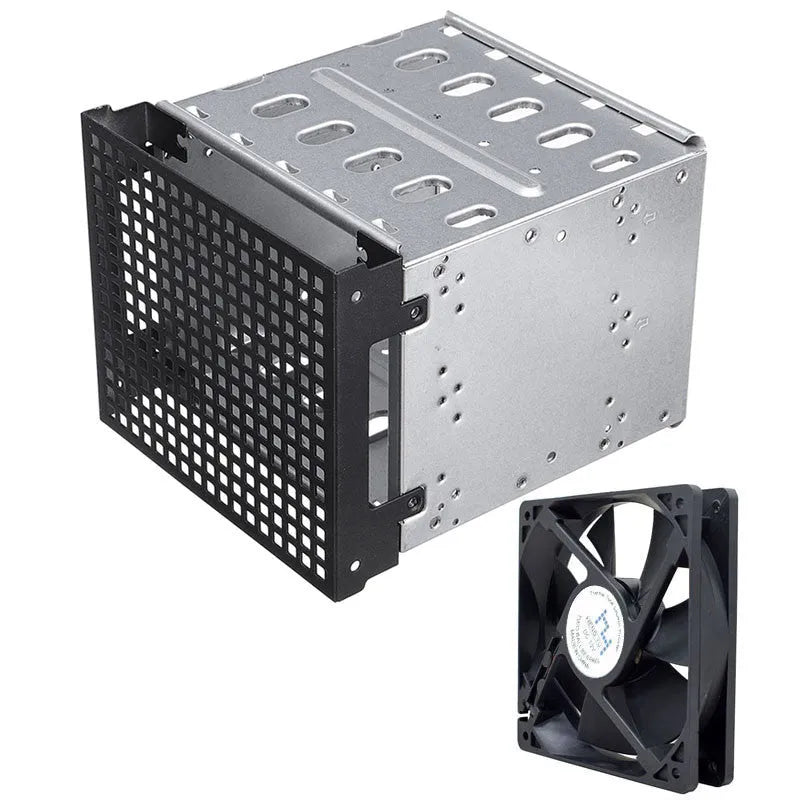 Transparent hard drive cage for 5.25-inch to 3.5-inch drive conversion