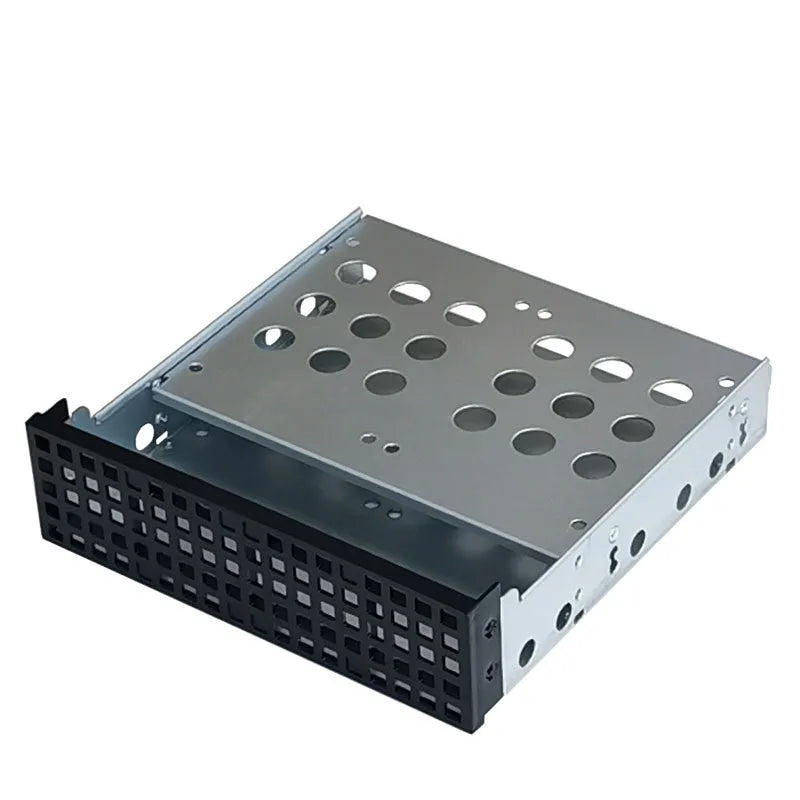 Transparent hard drive cage for 5.25-inch to 3.5-inch drive conversion