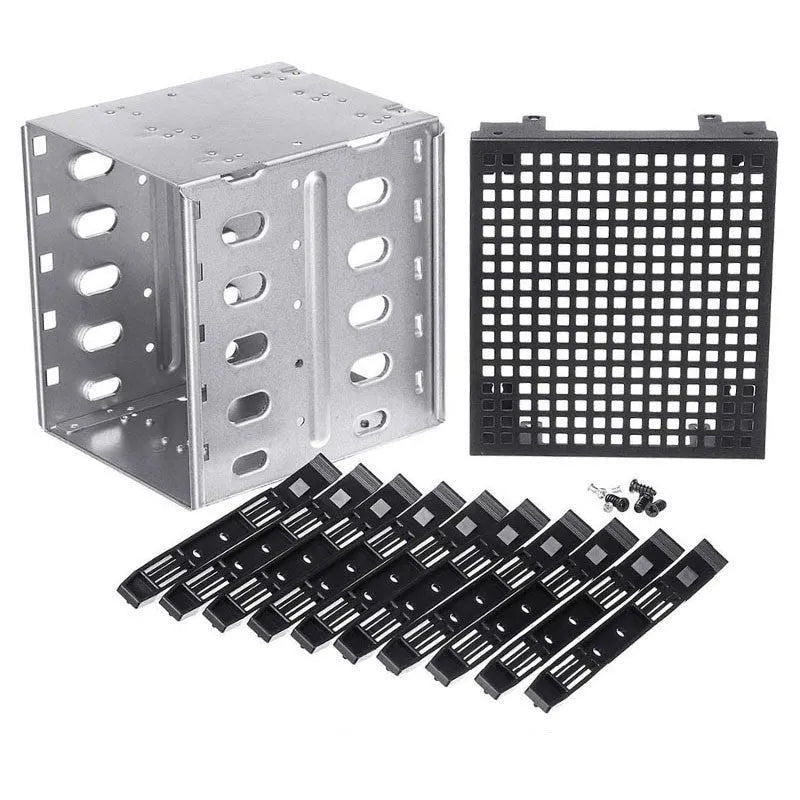 Transparent hard drive cage for 5.25-inch to 3.5-inch drive conversion
