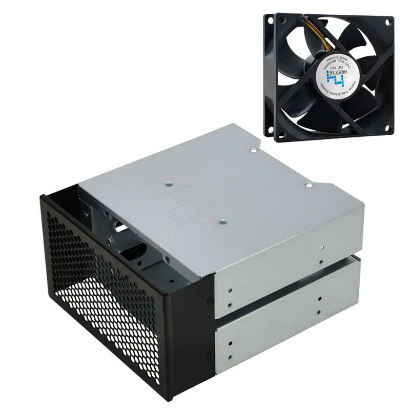Transparent hard drive cage for 5.25-inch to 3.5-inch drive conversion