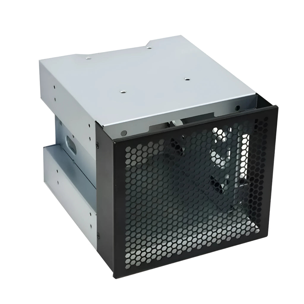 Transparent hard drive cage for 5.25-inch to 3.5-inch drive conversion