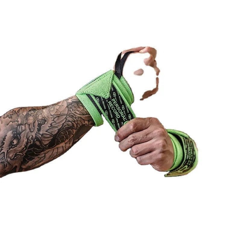 Orange fitness wristband for bench press training, non-woven fabric construction, 62cm length