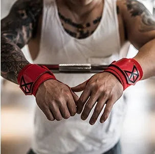Orange fitness wristband for bench press training, non-woven fabric construction, 62cm length