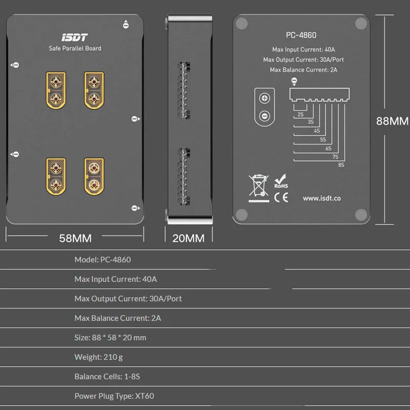 Grey Astor parallel charging board for electric toy aircraft battery charging