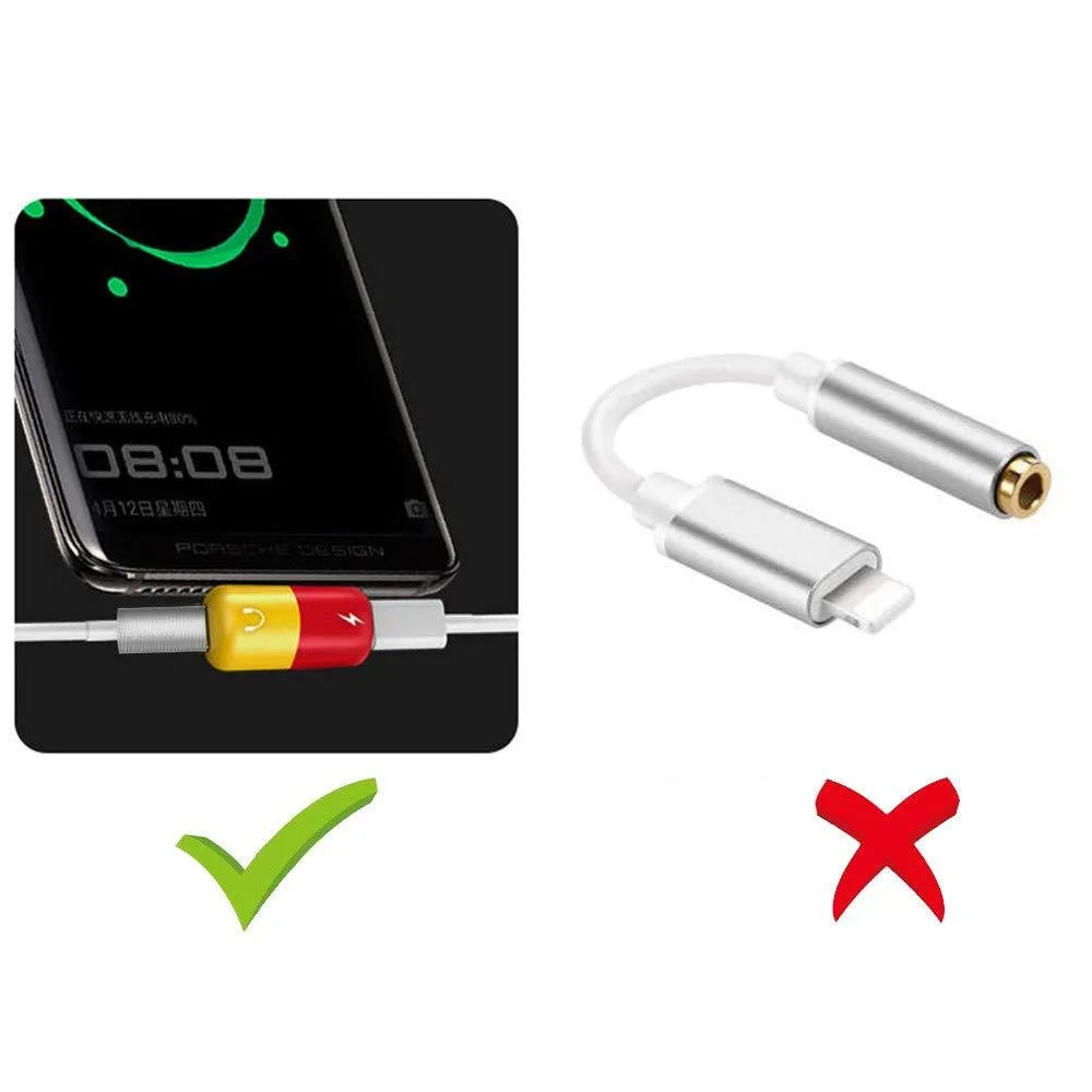 Blue Huawei phone case with integrated USB-C charging and audio splitter adapter