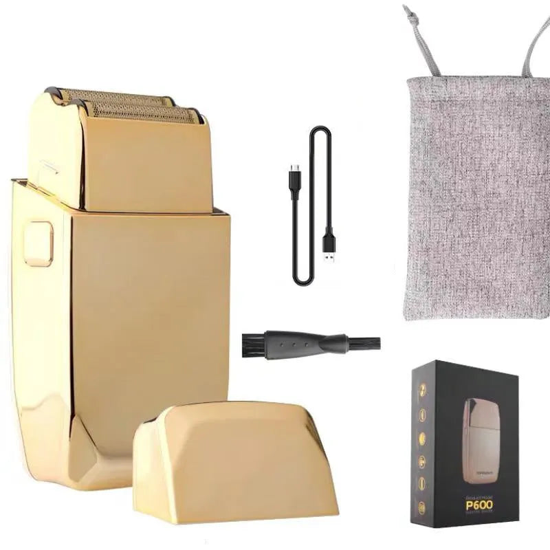 Gold cordless hair clipper Model 2880 with dual-power function and 25W motor