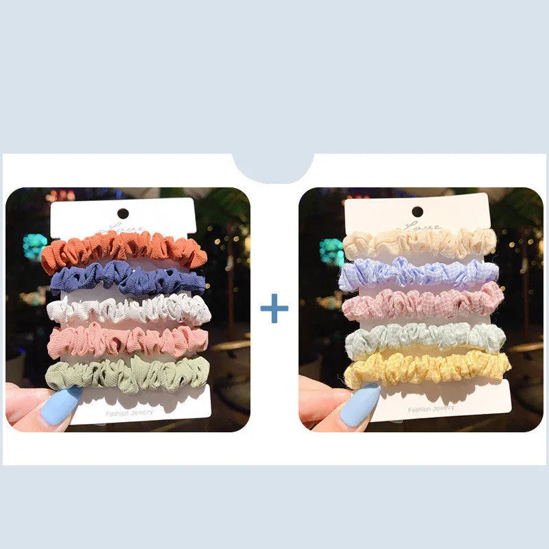 Children's 20-piece autumn colour hair ring set with head ropes and hair accessories