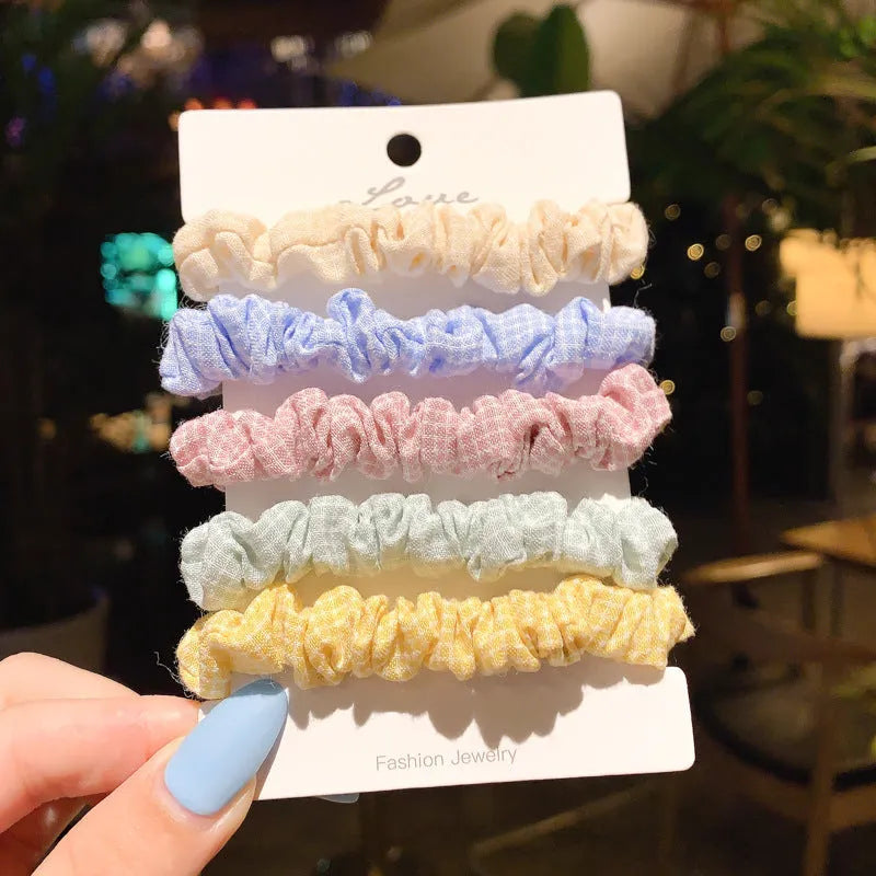 Children's 20-piece autumn colour hair ring set with head ropes and hair accessories