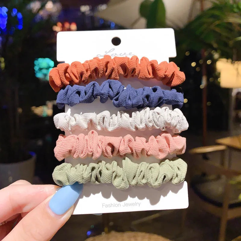 Children's 20-piece autumn colour hair ring set with head ropes and hair accessories