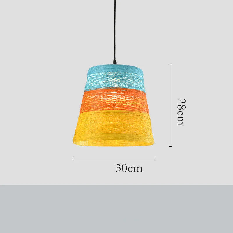 Natural woven rattan ball hanging pendant lamp with an adjustable cord.