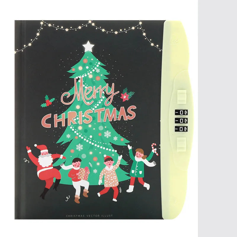 Children's lock notebook with colourful cartoon cover showing space or animal design