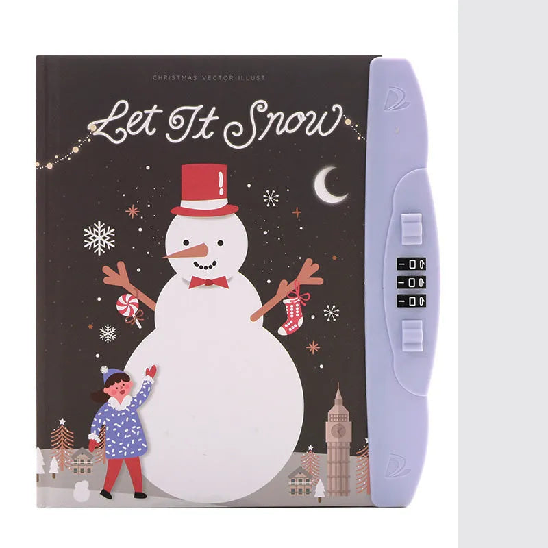 Children's lock notebook with colourful cartoon cover showing space or animal design