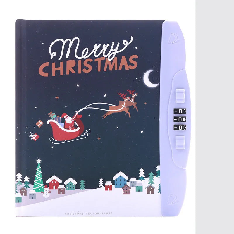 Children's lock notebook with colourful cartoon cover showing space or animal design