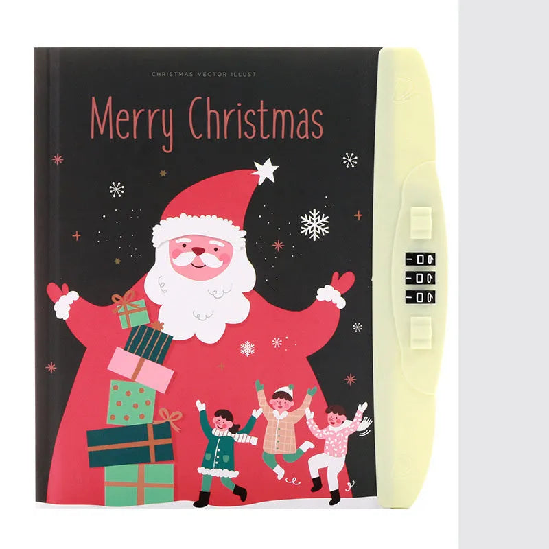 Children's lock notebook with colourful cartoon cover showing space or animal design
