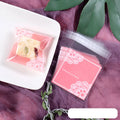 Pink self-adhesive handmade soap packaging bags with transparent plastic and adhesive strip