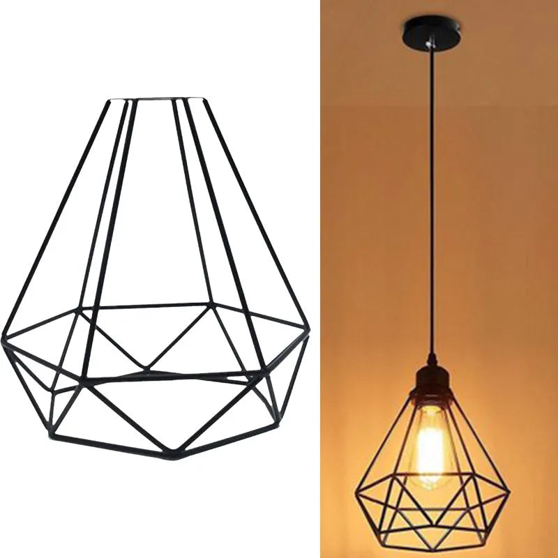 Black iron Nordic retro hanging chandelier with retractable dimensions for LED living room lighting