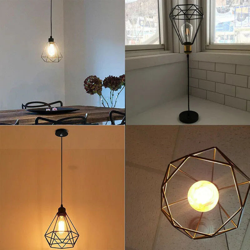 Black iron Nordic retro hanging chandelier with retractable dimensions for LED living room lighting