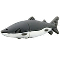 Cartoon shark USB flash drive with simulation marine animal design in black, blue, and grey colour options