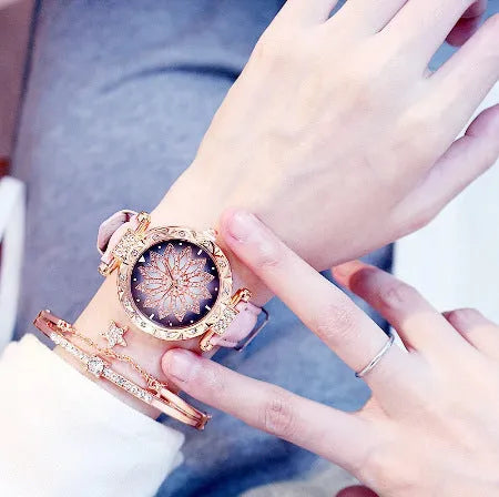 Women's diamond bezel watch with round 32mm dial available in nine colours including red, purple, green, blue, black, pink, light brown, grey, brown