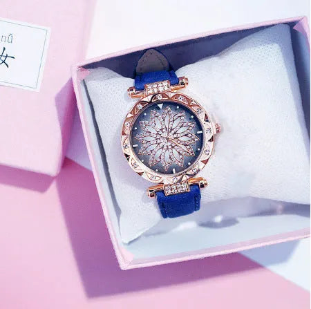 Women's diamond bezel watch with round 32mm dial available in nine colours including red, purple, green, blue, black, pink, light brown, grey, brown