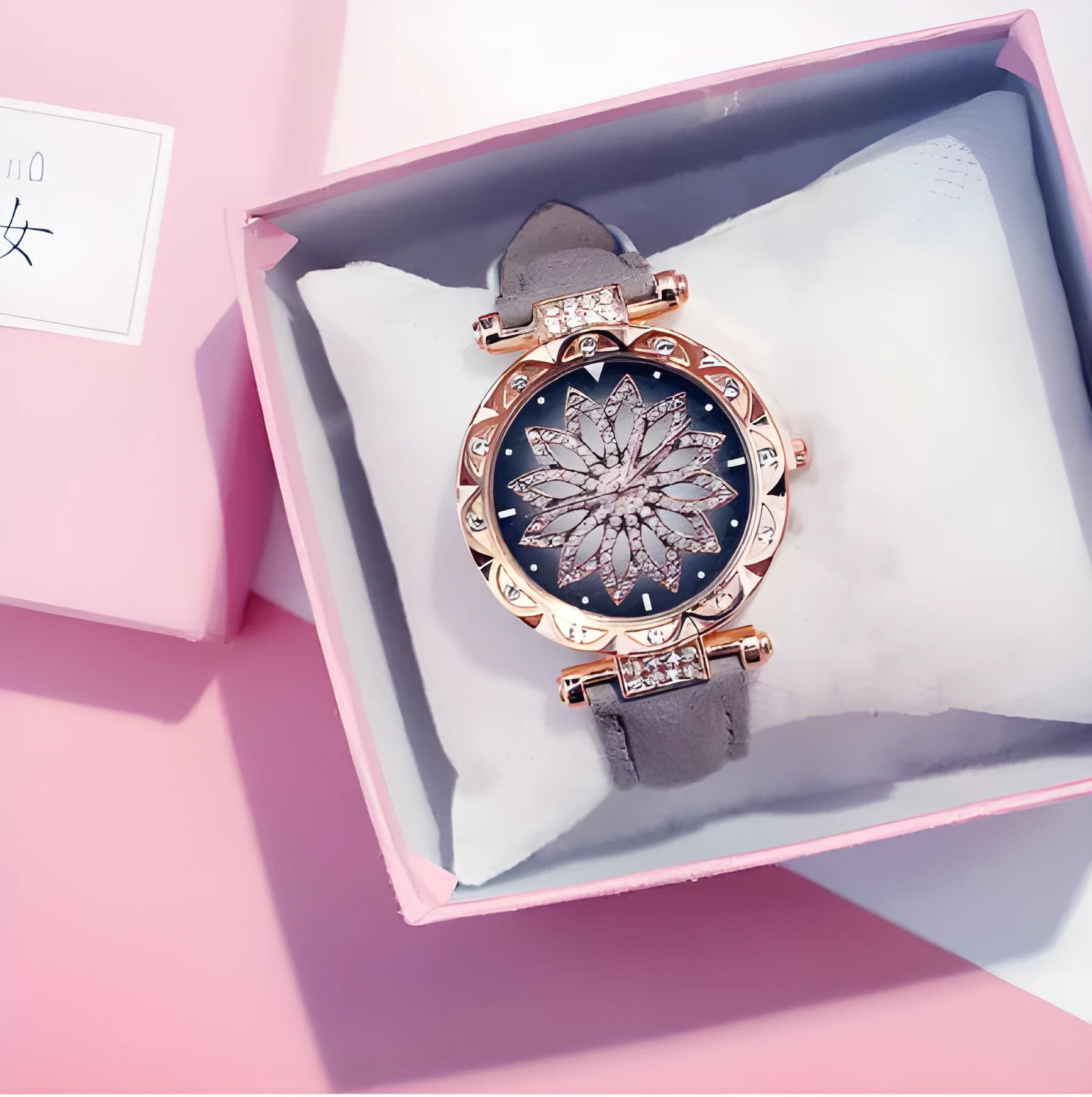 Women's diamond bezel watch with round 32mm dial available in nine colours including red, purple, green, blue, black, pink, light brown, grey, brown