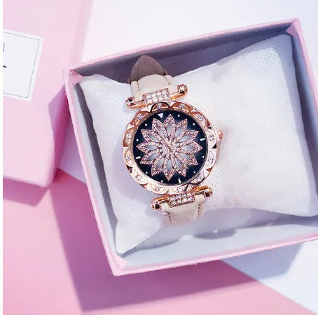 Women's diamond bezel watch with round 32mm dial available in nine colours including red, purple, green, blue, black, pink, light brown, grey, brown