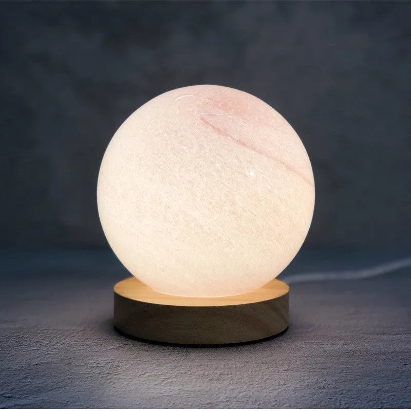 Nordic style bedside table lamp with glass shade and girl heart decoration in available colours