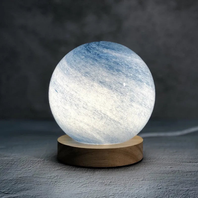Nordic style bedside table lamp with glass shade and girl heart decoration in available colours