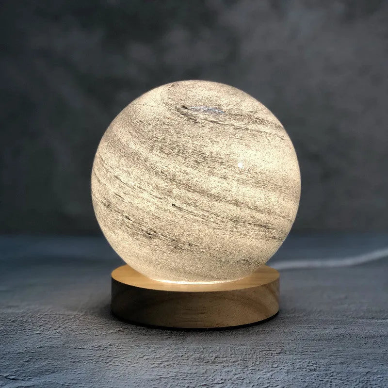 Nordic style bedside table lamp with glass shade and girl heart decoration in available colours