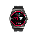 Black full touch smart watch with heart rate and blood pressure monitoring on a silicone wrist strap