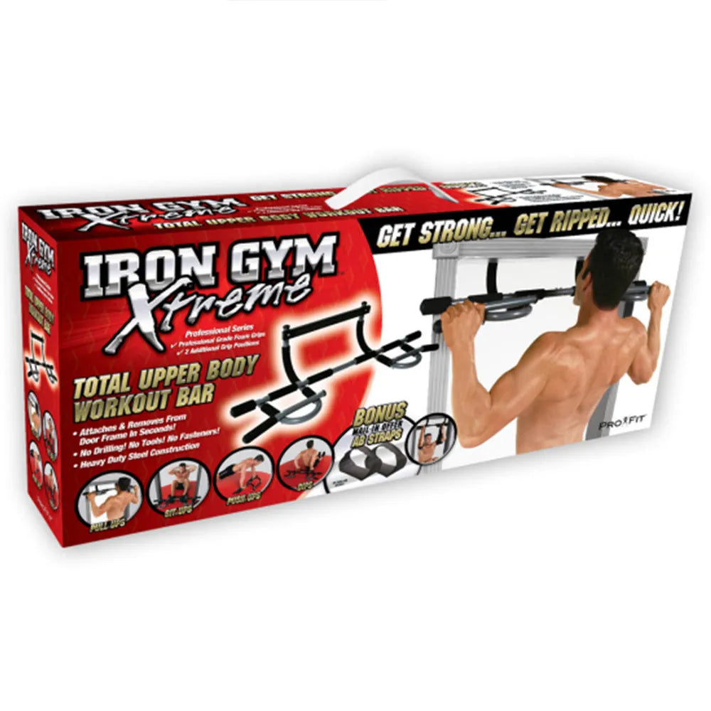 Black steel pull-up bar fitness equipment with 92.5cm width for indoor home workouts