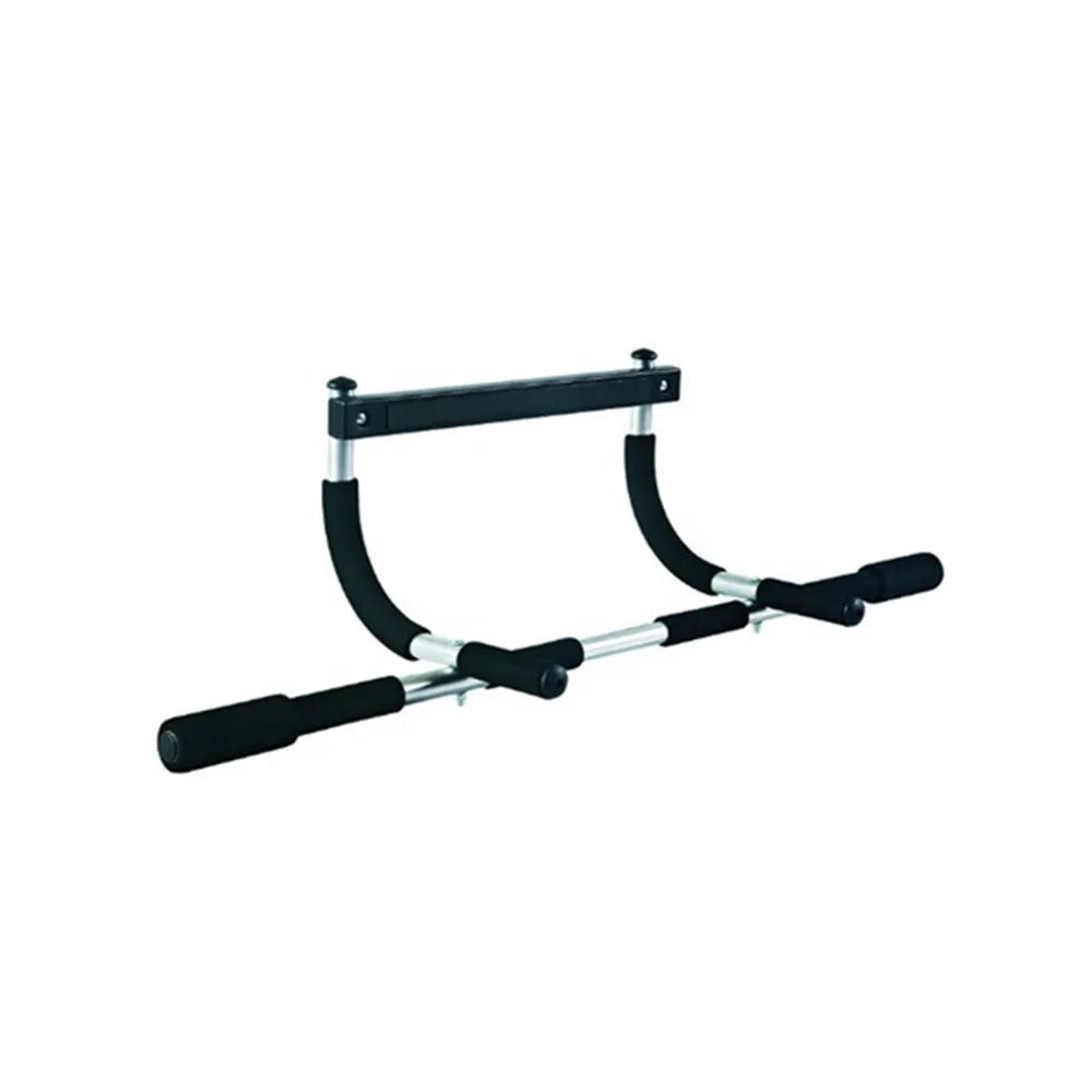 Black steel pull-up bar fitness equipment with 92.5cm width for indoor home workouts