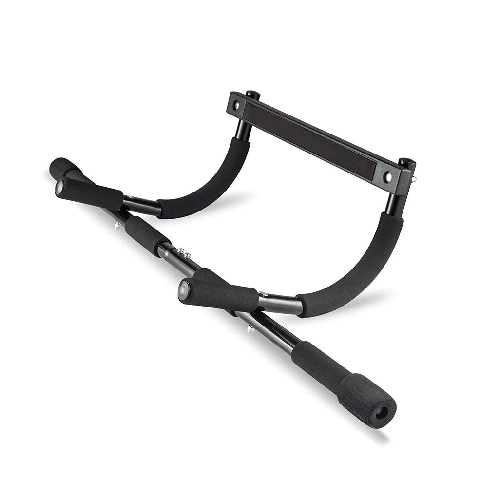 Black steel pull-up bar fitness equipment with 92.5cm width for indoor home workouts