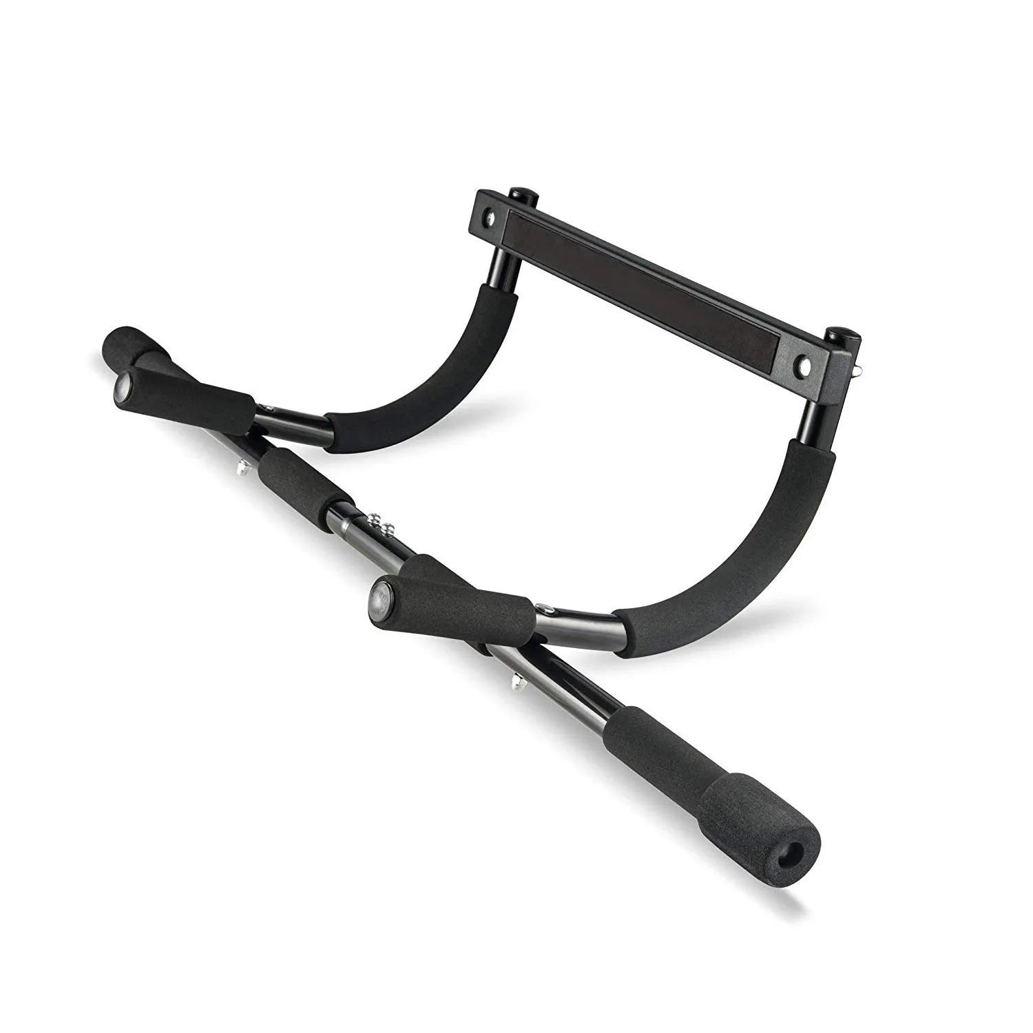Black steel pull-up bar fitness equipment with 92.5cm width for indoor home workouts