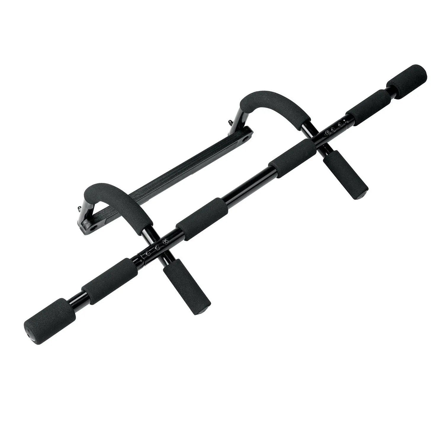 Black steel pull-up bar fitness equipment with 92.5cm width for indoor home workouts