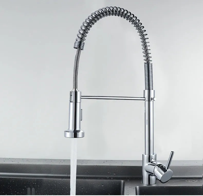 Matte black deck-mounted kitchen faucet with copper body and wrench-type handle
