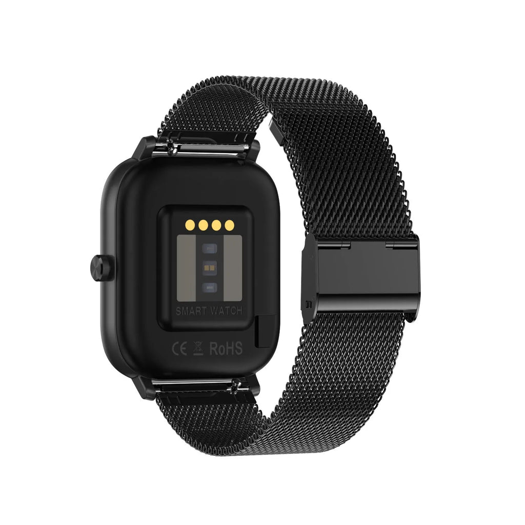 Smart health bracelet on wrist showing 1.54-inch screen displaying heart rate and ECG data