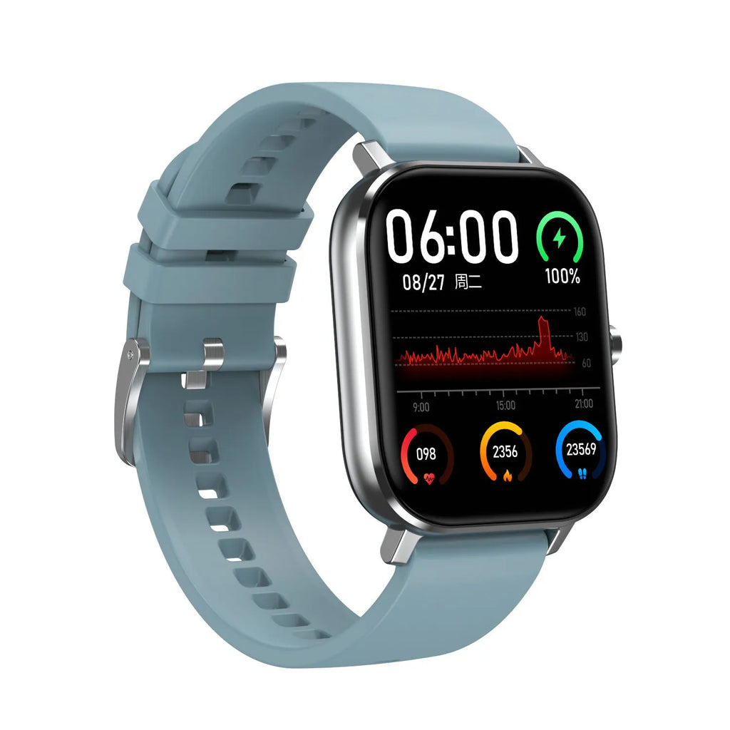 Smart health bracelet on wrist showing 1.54-inch screen displaying heart rate and ECG data