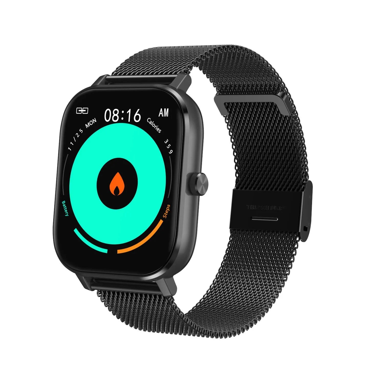 Smart health bracelet on wrist showing 1.54-inch screen displaying heart rate and ECG data