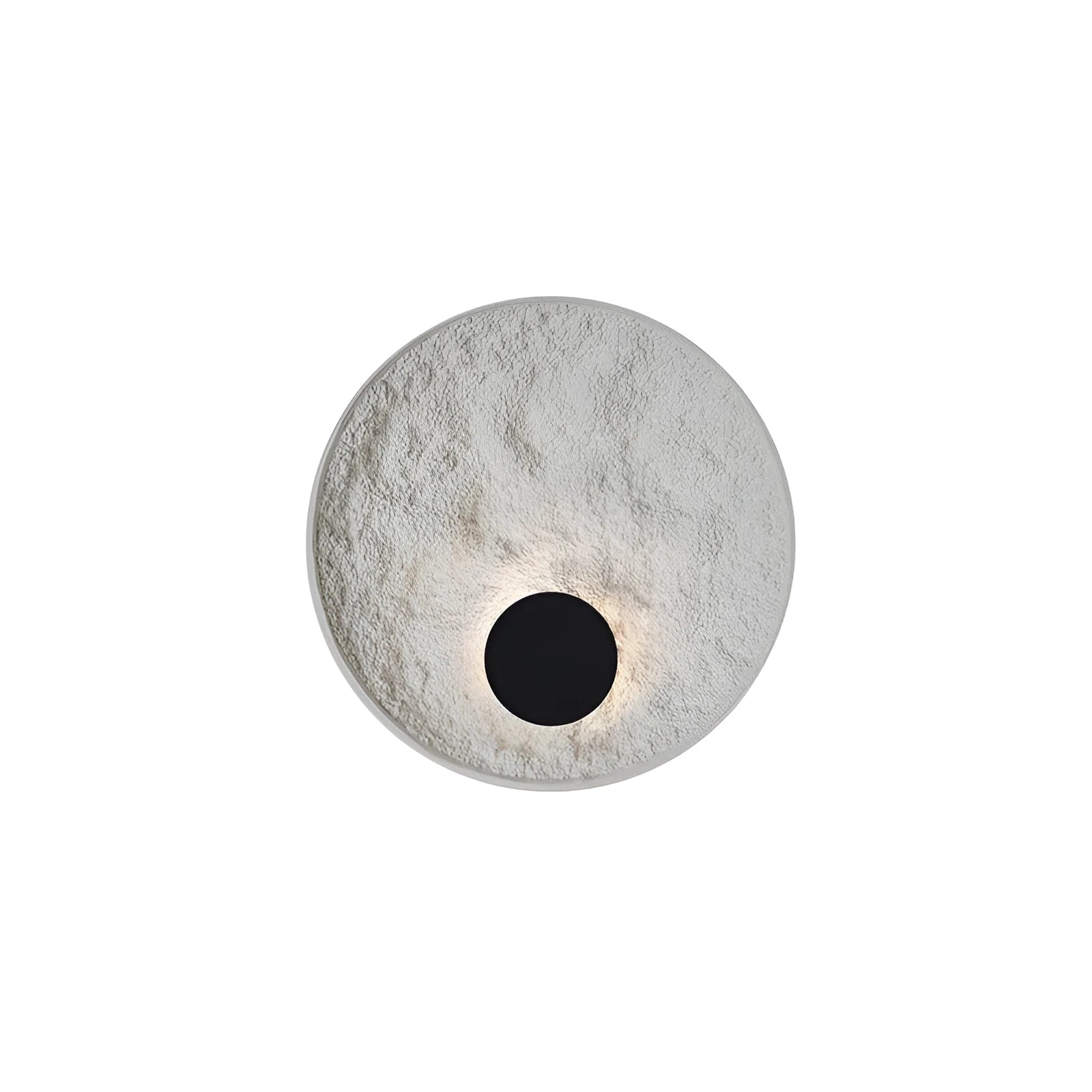 White modern iron wall lamp mounted on a wall, shown in two available sizes.