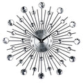 33cm diameter silver round wall clock with aluminium dial showing pointer and number display