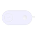 White dual wireless charger for two mobile phones with fast charging capability