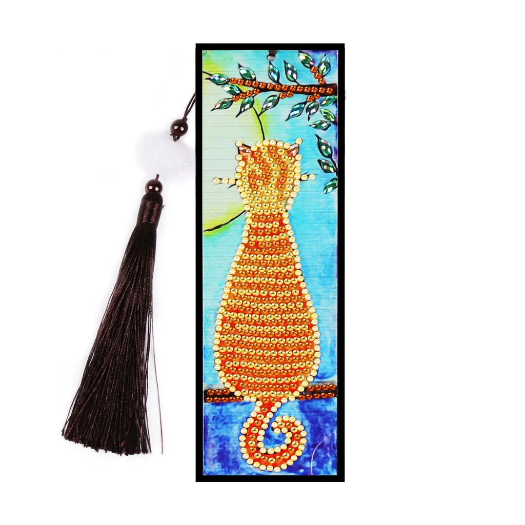 DIY diamond painting bookmark with mandala crystal design and floral elements on PVC sheet